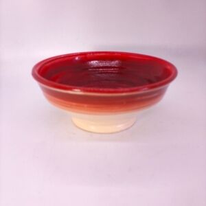 Handcrafted Signed Red Hobbyist Pottery Bowl